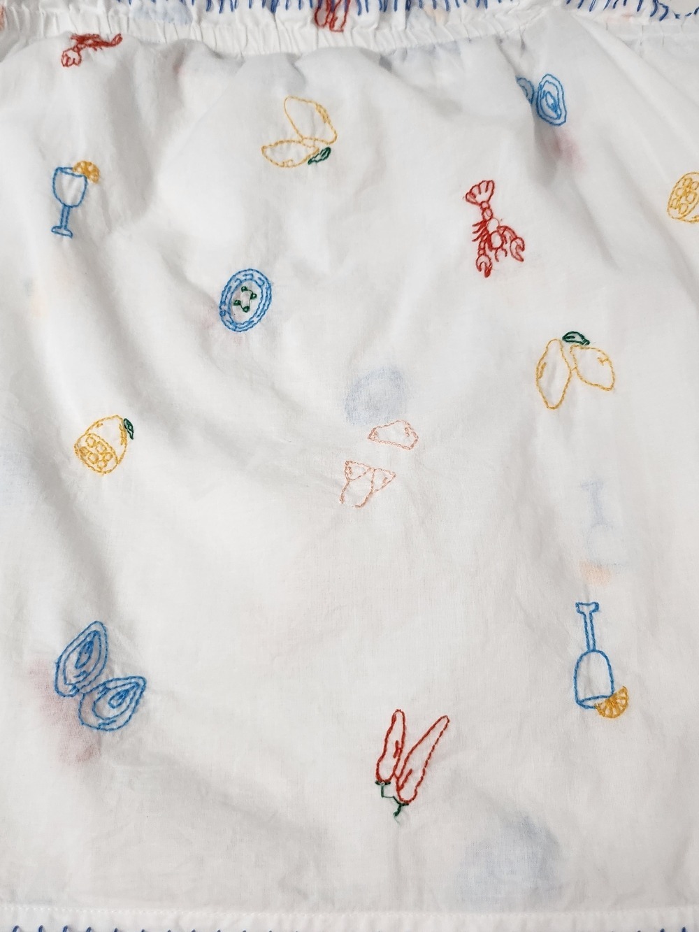 Cynthia Rowley White Embroidered Sleep Cami with Multicolor Motifs - Picture 3 of 7
